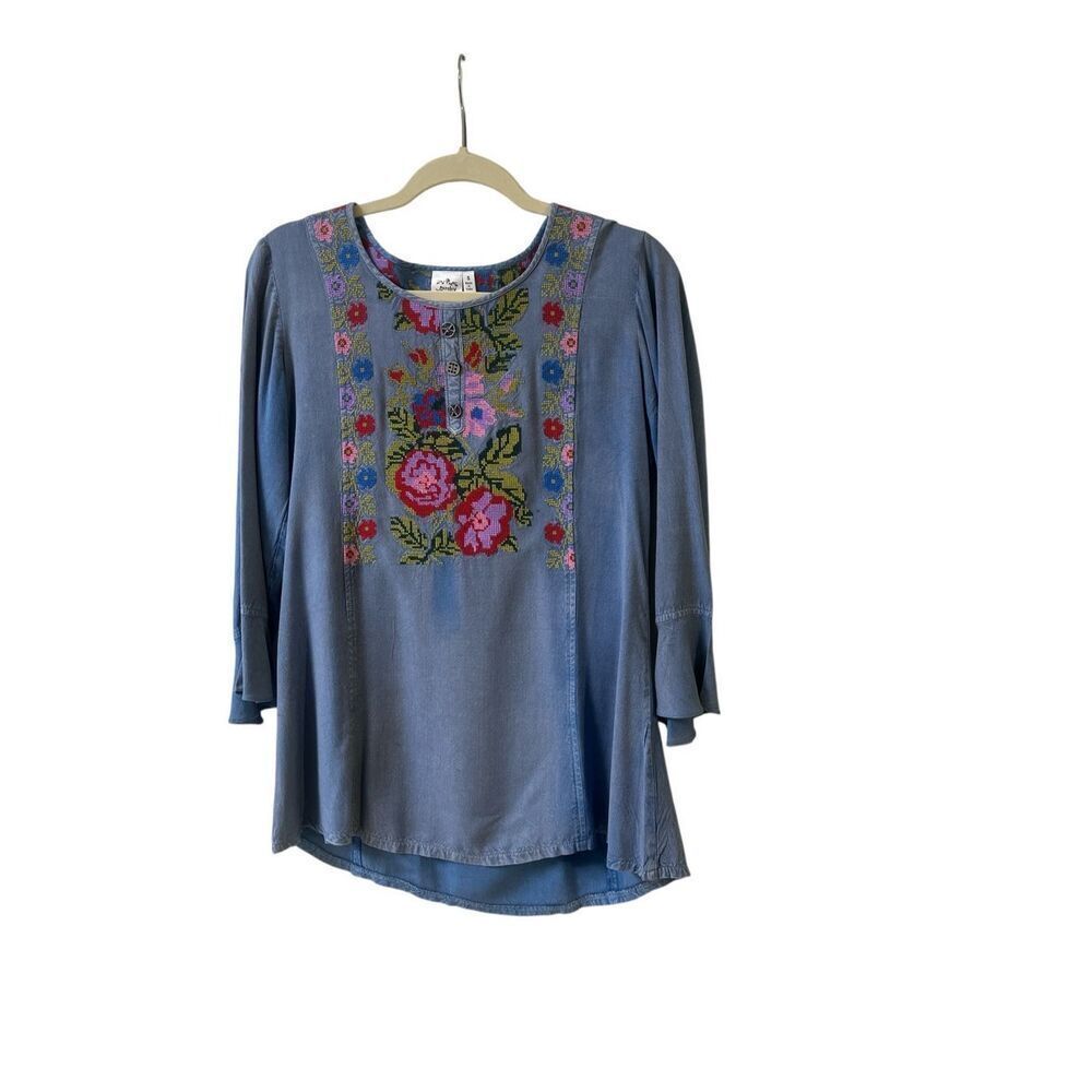 Parsley &โSage embroidered tunic top pullover boho style sz Small